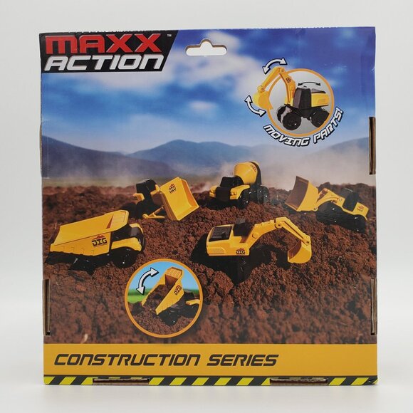 Maxx Action Kids Micro Mini Construction Trucks Vehicles Set of 5 Toy NEW SEALED - Picture 4 of 6